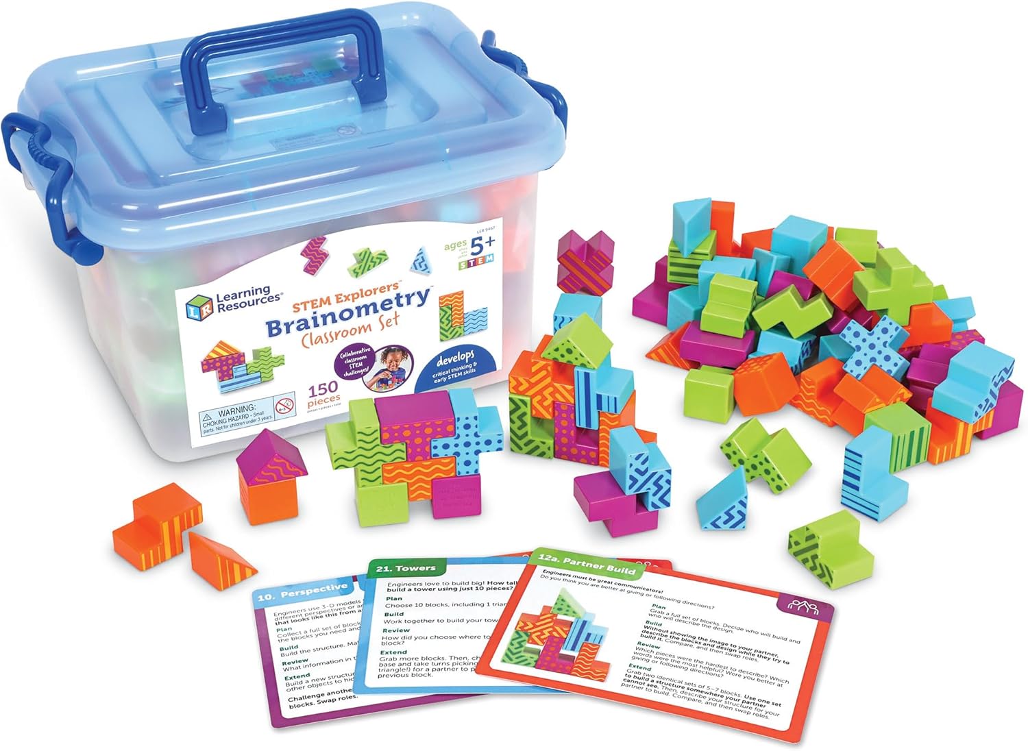 STEM Explorers Brainometry - 34 Pieces, Ages 5+ STEM Toys for Kids, Brain Teaser Toys and Games, Kindergarten Games,Back to School